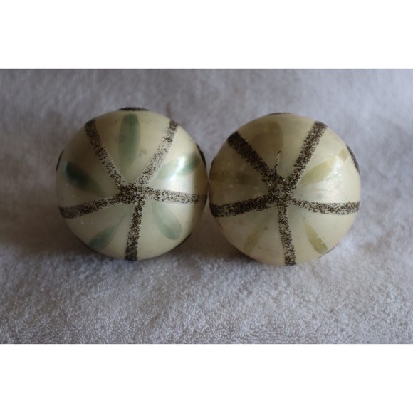 Lot 2 Vintage DBGM 2.5" Christmas Ornaments Striped Silver Glitter West Germany - Picture 10 of 11